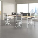 Boss Grey Mesh, Flip Arm, Stool, White Frame (B16366WT-GY)