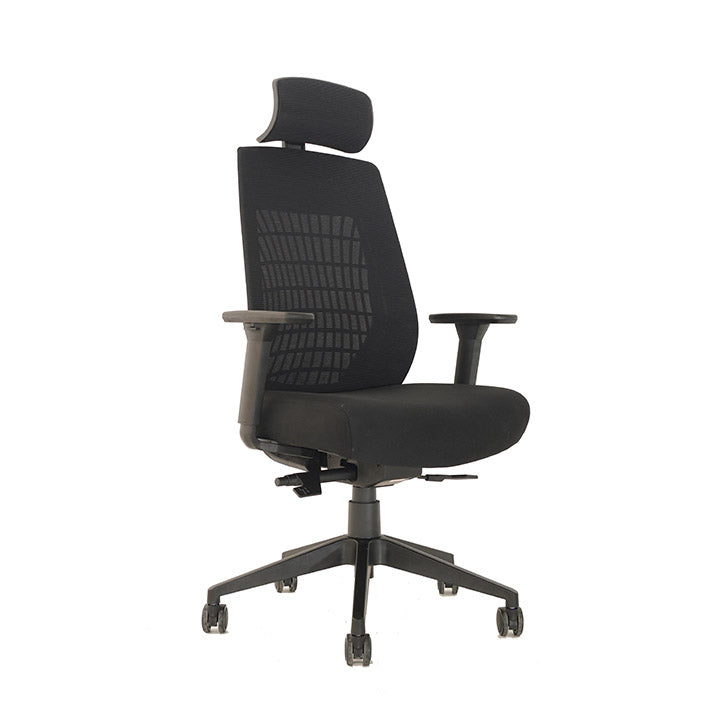 Boss Mesh Chair, w/ Headrest and Memory Foam Seat