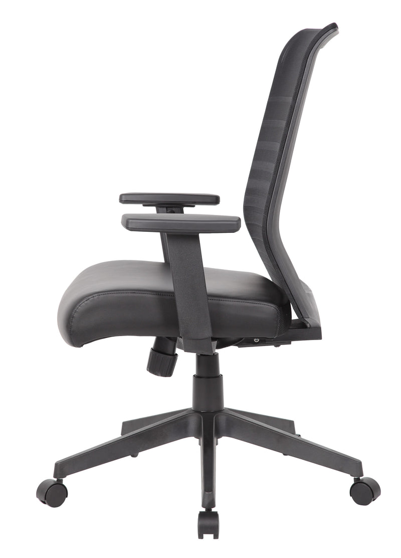 Boss Horizontal Mesh Back + Antimicrobial Seat Task Chair - B6566AM-BK