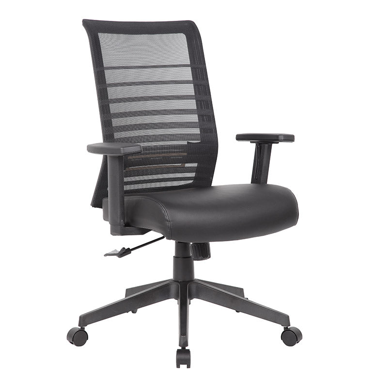 Boss Horizontal Mesh Back + Antimicrobial Seat Task Chair - B6566AM-BK