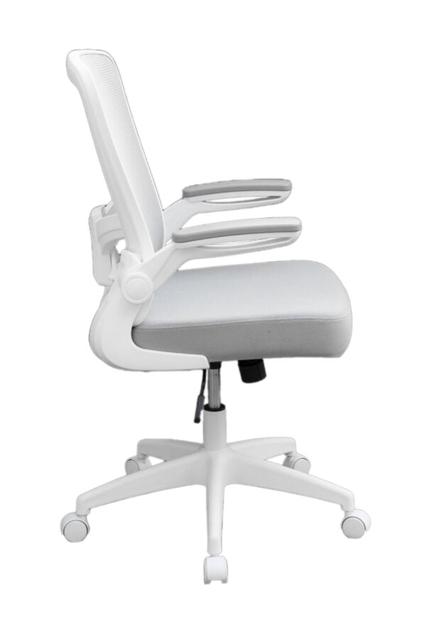 Boss Grey Mesh, Flip Arm, Task Chair, White Frame - B6366WT-GY
