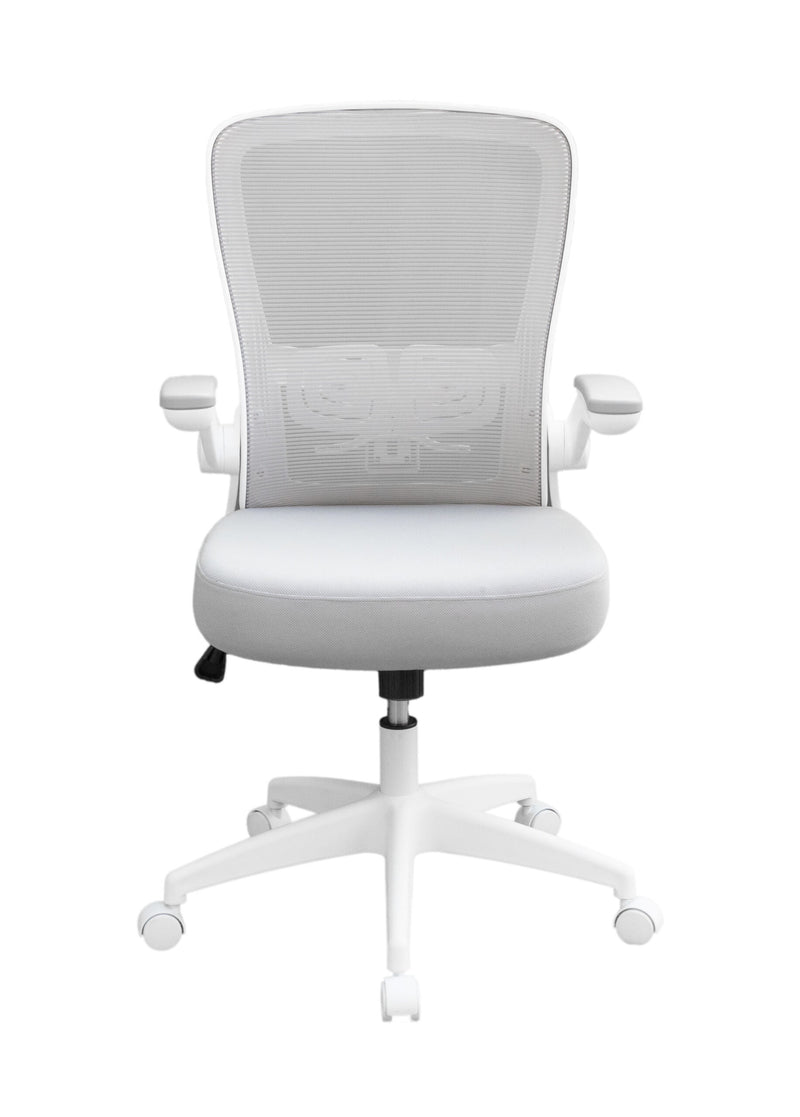 Boss Grey Mesh, Flip Arm, Task Chair, White Frame - B6366WT-GY