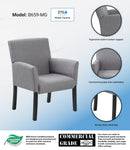 Boss Box Arm guest, accent or dining chair W/Black Base (B659-MG)