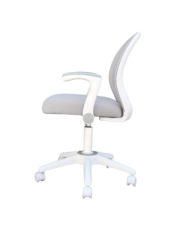 Boss Grey Mesh, Flip Arm, Task Chair, White Frame - B676WT-GY