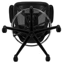 Waylon Mid-Back Transparent Black Mesh Drafting Chair with Black Frame and Flip-Up Arms