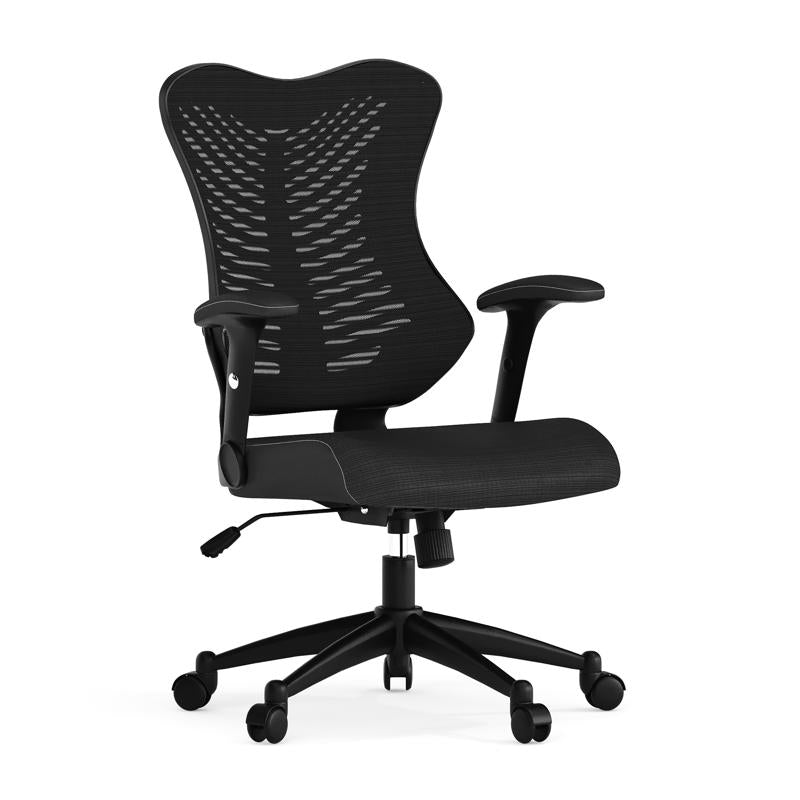 FLASH Kale High Back Designer Gray Mesh Executive Swivel Ergonomic Office Chair with Adjustable Arms