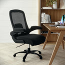 Hercules Big & Tall 500 lb. Rated Black Mesh/Leather Executive Ergonomic Office Chair with Adjustable Lumbar