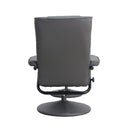 FLASH Rachel Contemporary Multi-Position Recliner and Ottoman with Wrapped Base in Black LeatherSoft