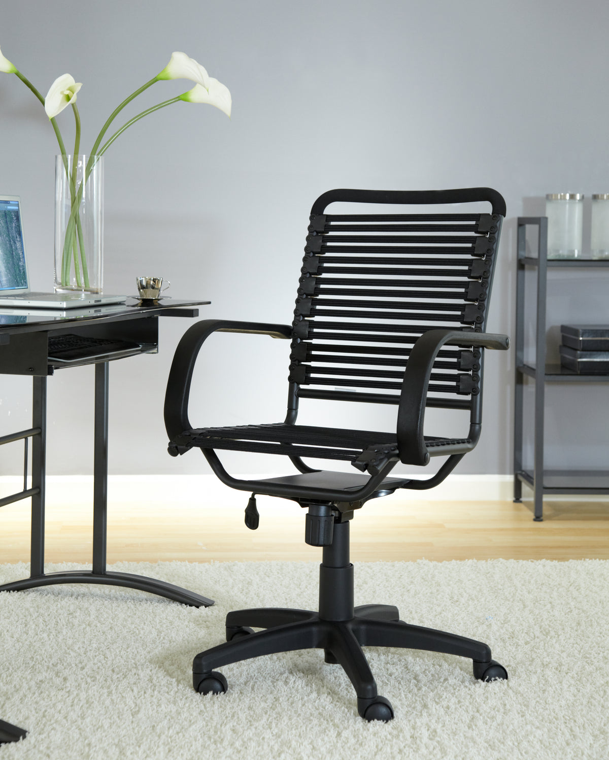 Bungie Flat High Back Office Chair with Graphite Black Frame