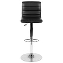 Vincent Modern Vinyl Adjustable Bar Stool with Back, Swivel Stool with Chrome Pedestal Base and Footrest