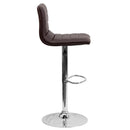 Vincent Modern Vinyl Adjustable Bar Stool with Back, Swivel Stool with Chrome Pedestal Base and Footrest