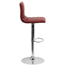 Vincent Modern Vinyl Adjustable Bar Stool with Back, Swivel Stool with Chrome Pedestal Base and Footrest