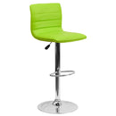 Vincent Modern Vinyl Adjustable Bar Stool with Back, Swivel Stool with Chrome Pedestal Base and Footrest
