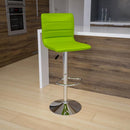 Vincent Modern Vinyl Adjustable Bar Stool with Back, Swivel Stool with Chrome Pedestal Base and Footrest