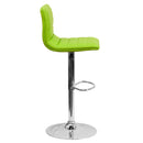 Vincent Modern Vinyl Adjustable Bar Stool with Back, Swivel Stool with Chrome Pedestal Base and Footrest