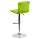 Vincent Modern Vinyl Adjustable Bar Stool with Back, Swivel Stool with Chrome Pedestal Base and Footrest