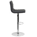 Vincent Modern Vinyl Adjustable Bar Stool with Back, Swivel Stool with Chrome Pedestal Base and Footrest