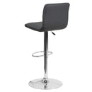 Vincent Modern Vinyl Adjustable Bar Stool with Back, Swivel Stool with Chrome Pedestal Base and Footrest