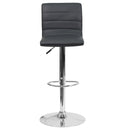 Vincent Modern Vinyl Adjustable Bar Stool with Back, Swivel Stool with Chrome Pedestal Base and Footrest
