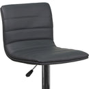 Vincent Modern Vinyl Adjustable Bar Stool with Back, Swivel Stool with Chrome Pedestal Base and Footrest