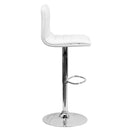 Vincent Modern Vinyl Adjustable Bar Stool with Back, Swivel Stool with Chrome Pedestal Base and Footrest