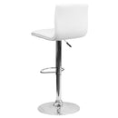Vincent Modern Vinyl Adjustable Bar Stool with Back, Swivel Stool with Chrome Pedestal Base and Footrest