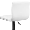 Vincent Modern Vinyl Adjustable Bar Stool with Back, Swivel Stool with Chrome Pedestal Base and Footrest
