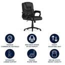 Flash Fundamentals Big & Tall 400 lb. Rated Black LeatherSoft Swivel Office Chair with Padded Arms