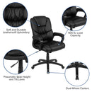Flash Fundamentals Big & Tall 400 lb. Rated Black LeatherSoft Swivel Office Chair with Padded Arms