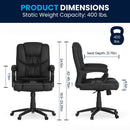 Flash Fundamentals Big & Tall 400 lb. Rated Black LeatherSoft Swivel Office Chair with Padded Arms