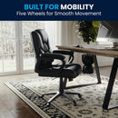 Flash Fundamentals Big & Tall 400 lb. Rated Black LeatherSoft Swivel Office Chair with Padded Arms