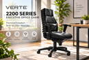 Verte 2200 Series Executive Black Leather Task Chair - 300 LB Weight Capacity