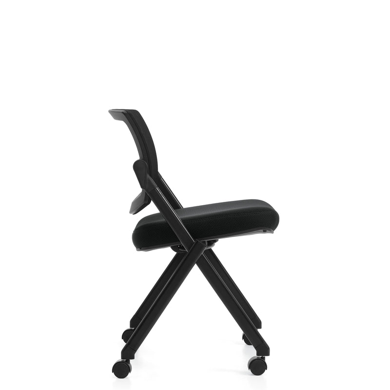 Armless Mesh Back Flip Seat Nesting Chair by Offices To Go (OTG11341B) - 2 chairs per order