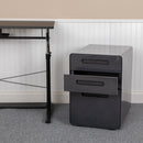 Ergonomic 3-Drawer Mobile Locking Filing Cabinet Storage Organizer