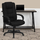FLASH Jessica High Back Black Fabric Executive Swivel Office Chair with Arms