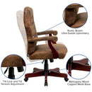 FLASH Executive Swivel Office Chair with Arms