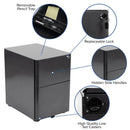 Modern 3-Drawer Mobile Locking Filing Cabinet Storage Organizer