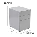 Modern 3-Drawer Mobile Locking Filing Cabinet Storage Organizer