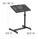 Macon Black Adjustable Height Steel Mobile Computer Desk