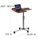 Dunbar Angle and Height Adjustable Mobile Laptop Computer Table with Cherry Top