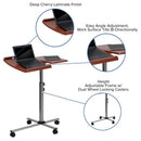 Dunbar Angle and Height Adjustable Mobile Laptop Computer Table with Cherry Top