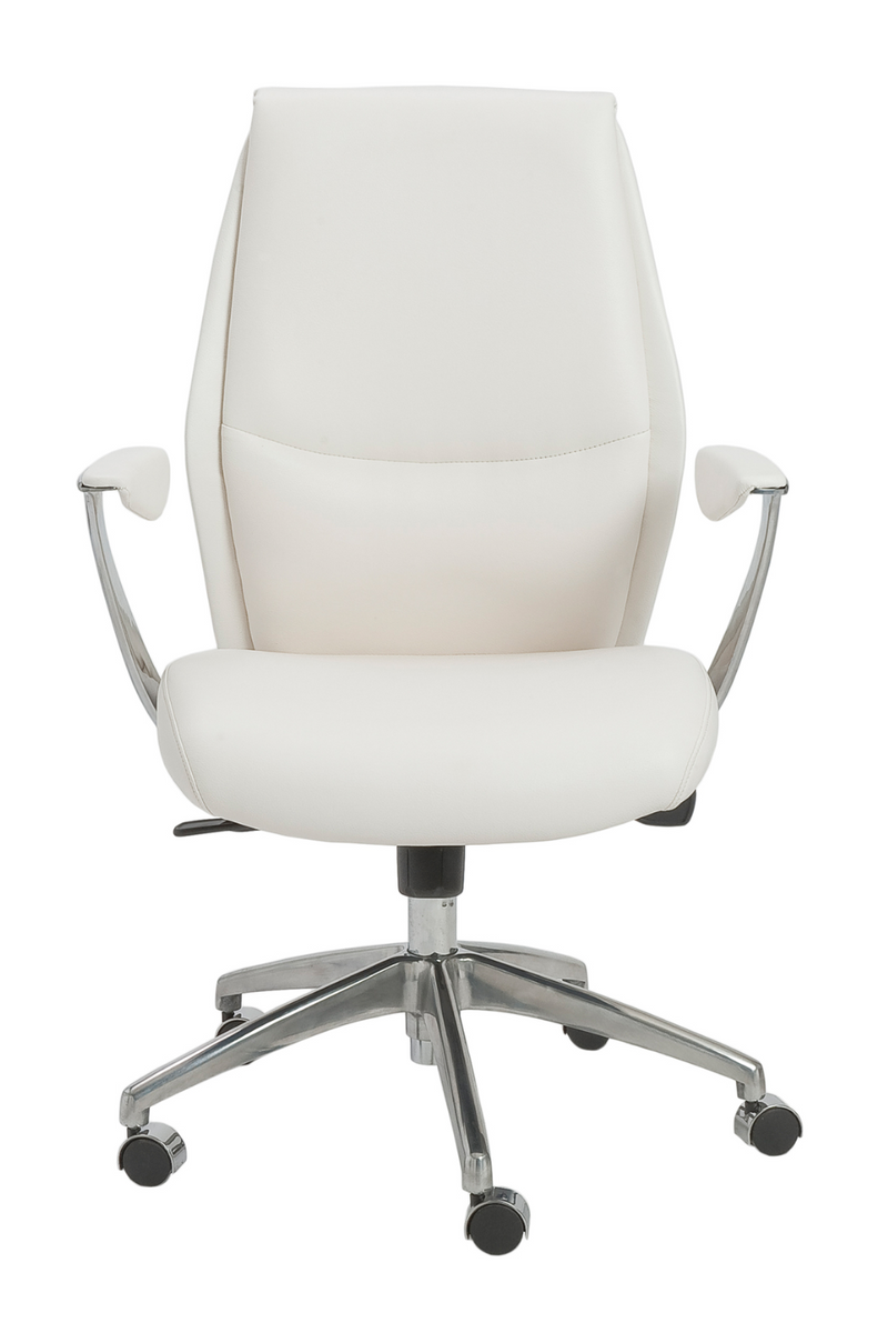 Crosby Low Back Office Chair with Polished Aluminum Base by Euro Style