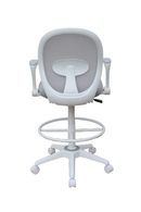 Boss Grey Mesh, Flip Arm, Stool, White Frame (B1676WT-GY)