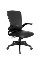 Boss Black Antimicrobial Vinyl Flip Arm, Task Chair, Black Frame (B6366AM-BK)