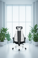 Verte 2200 Series - Back Color Executive Black Leather Office Chair with Headrest - 300 LB Weight Capacity