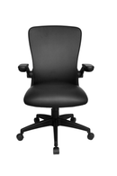 Boss Black Antimicrobial Vinyl Flip Arm, Task Chair, Black Frame (B6366AM-BK)