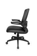 Boss Black Antimicrobial Vinyl Flip Arm, Task Chair, Black Frame (B6366AM-BK)