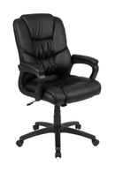 Flash Fundamentals Big & Tall 400 lb. Rated Black LeatherSoft Swivel Office Chair with Padded Arms