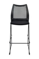 Stackable Sled Base Barstool with Vented Back and Integrated Footrest