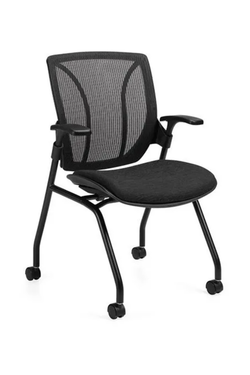 Roma Mesh Medium Back Nesting Chair with Arms (1899)